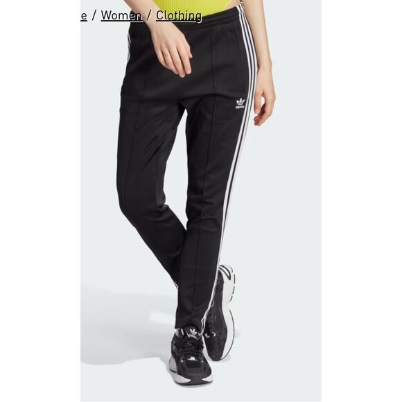 adidas | Women's Classic Striped Adicolor SST Track Pants w/ Zipper Pockets | XS - Picture 6 of 7